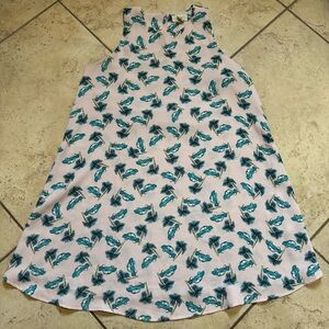 Lucy & Laurel Pink Shift Dress with Car and Palm Print